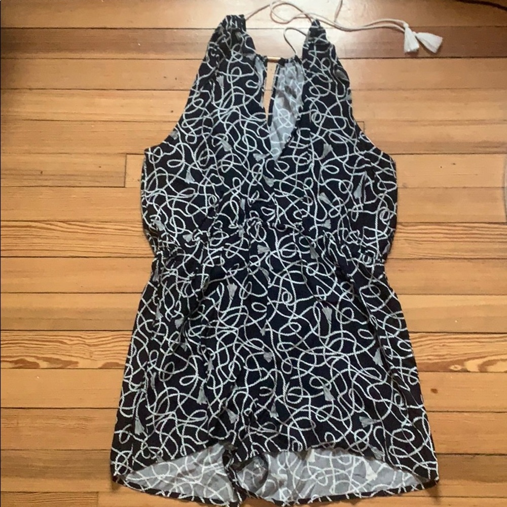 Michael Kors blue and white rope pattern romper